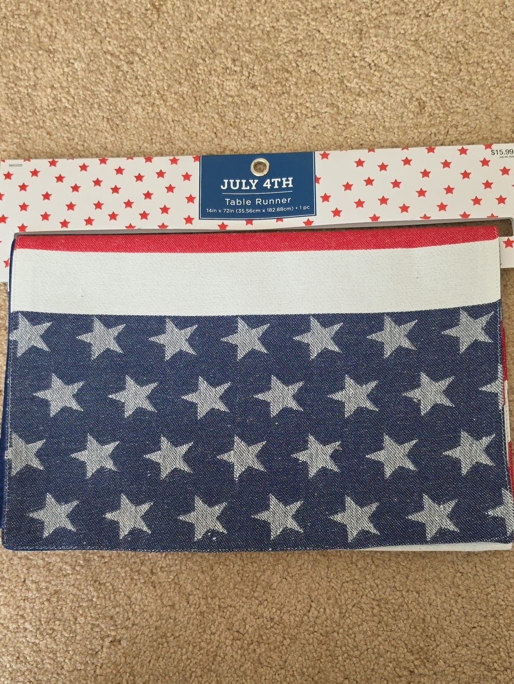Hobby Lobby July 4th Table Runner - Red White Blue Star Pattern